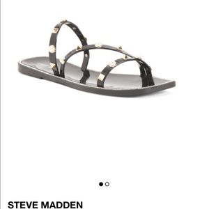 Steve Madden Black Embellished Jelly Sandal Size 8